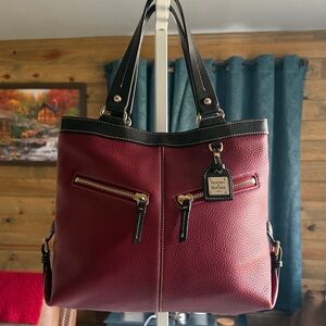 Dooney & Bourke Burgundy and Black Tote